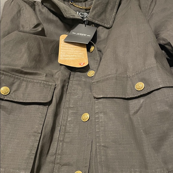 J. Crew Cropped Barn Jacket in Ripstop Cotton Mossy Brown Size Med NWT - Picture 10 of 10